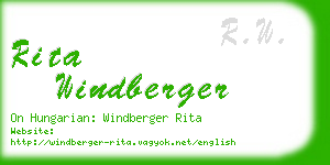 rita windberger business card